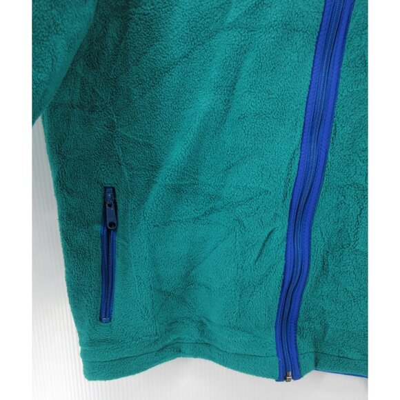 VINTAGE LL Bean Jacket XL Teal Fleece 90s Hiking Full Zip Coat - Picture 8 of 13